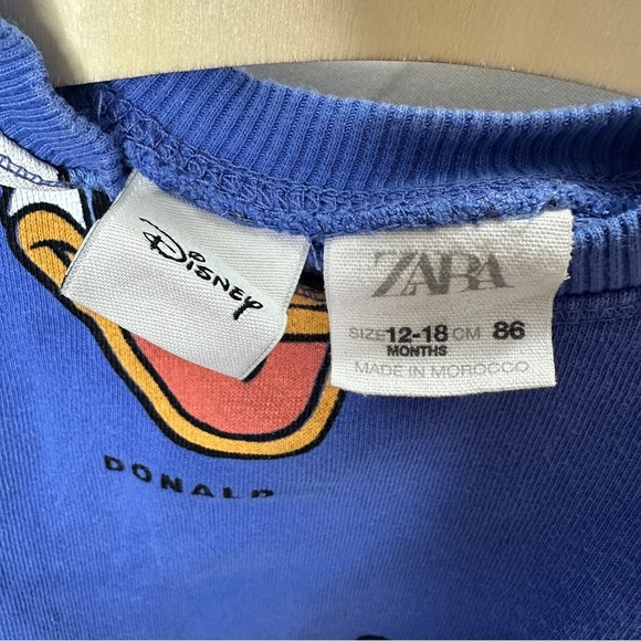 [KID] ZARA Baby Sweater 12–18M Blue Donald Duck | 100% Cotton Knit - Picture 5 of 7